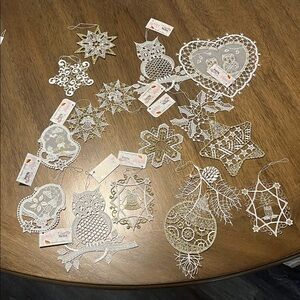 Ornaments imported from Germany set of 14 multi sizes from 5 in to 3 in NWT